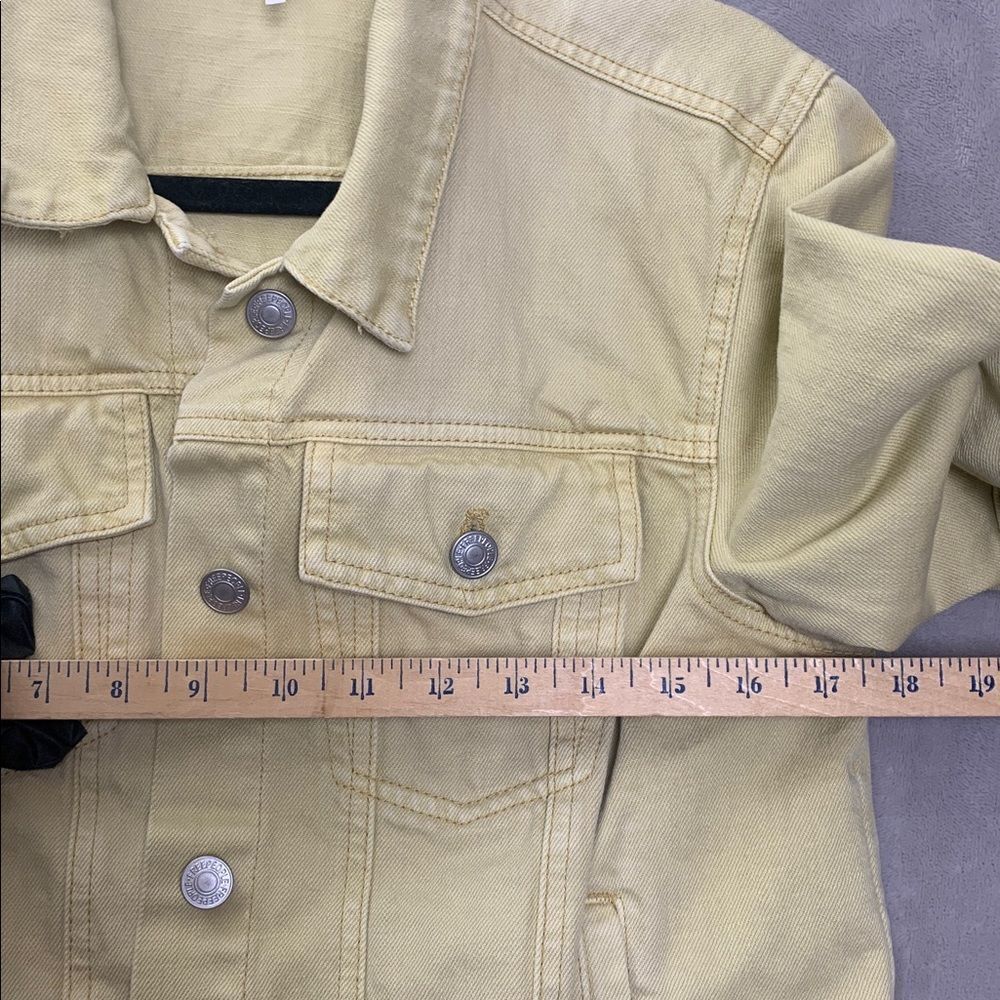 FREE PEOPLE | MEDIUM Women DENIM JACKET | YELLOW GOLDEN - Picture 10 of 16